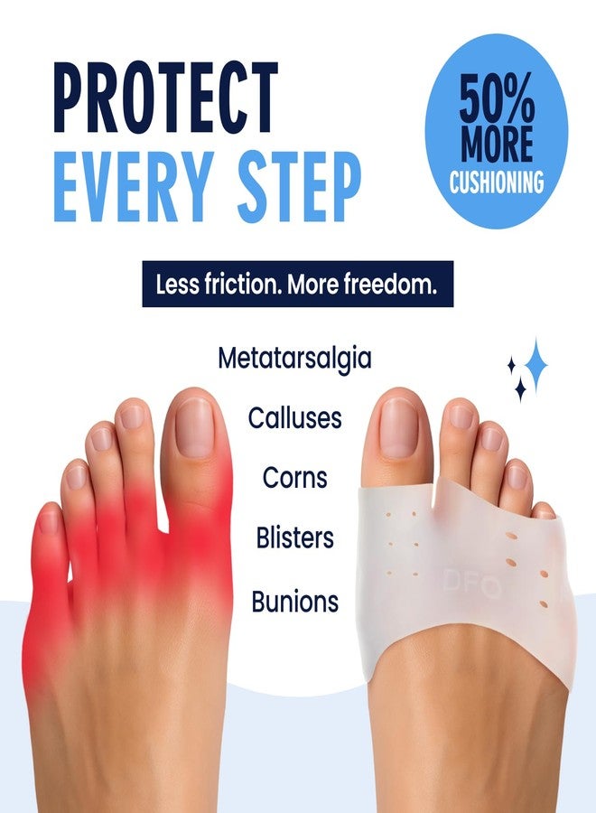 Dr. Frederick's Original Metatarsal Sleeves Plus - 50% More Cushioning - 4 Pieces - Metatarsal Pads for Women & Men - Image 2